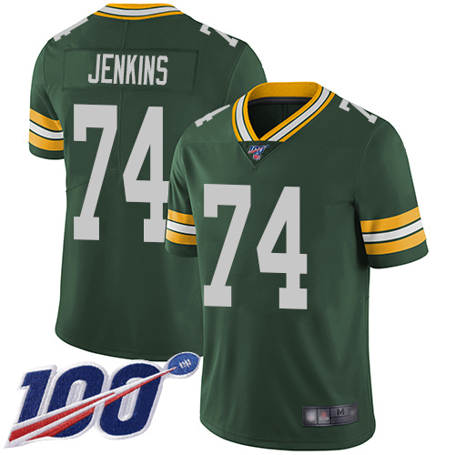 Green Bay Packers Limited Green Men #74 Jenkins Elgton Home Jersey Nike NFL 100th Season Vapor Untouchable->youth nfl jersey->Youth Jersey